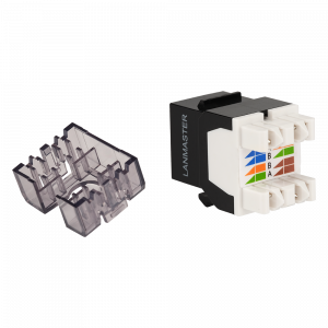 Модуль Keystone, RJ45, неэкранированный, кат.6A, со встроенной шторкой, 180 градусов